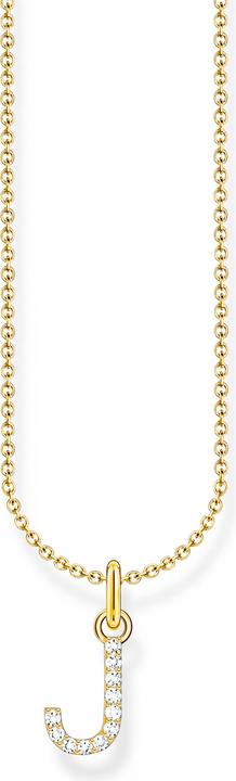 Thomas Sabo Kette mit Buchstaben-Anhänger J vergoldet (925er Silber, 38 - 45 cm)