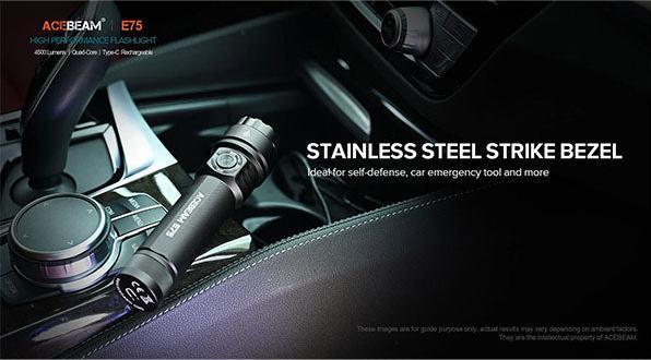 Image du produit AceBeam E75 Lampe de poche 4500 lumens - Noir (12.90 cm, 4500 lm)