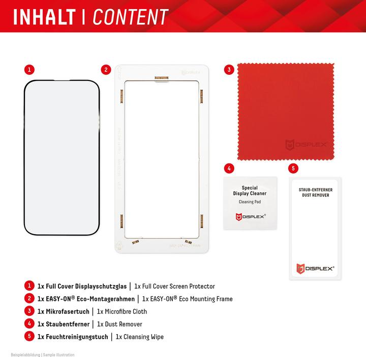Produktbild Displex Real Glass, Full Cover Panzerglas (1 Stück, Apple iPhone 15 Pro Max, Apple iPhone 15 Plus)