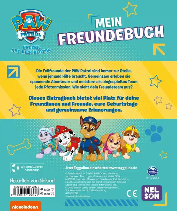 Produktbild Paw Patrol - Mein Freundebuch (Deutsch, 2023)