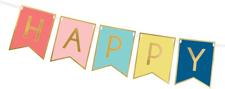 Image du produit Partydeco Chaîne de lettres Happy Birthday multicolore