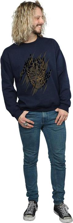 Actual product image Mens Black Panther Gold Head Cotton Sweatshirt (M)