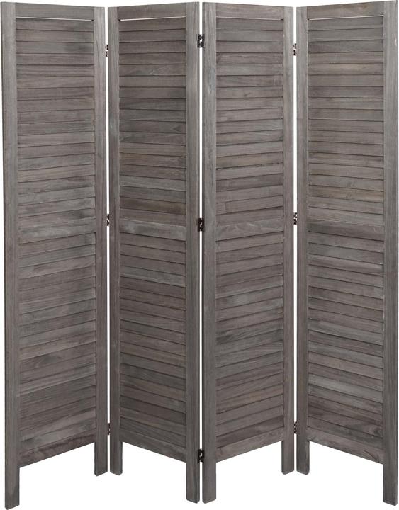 Mendler Paravent HWC-G30, Cloison de séparation visuelle, Shabby-Look 170x162cm - gris-brun