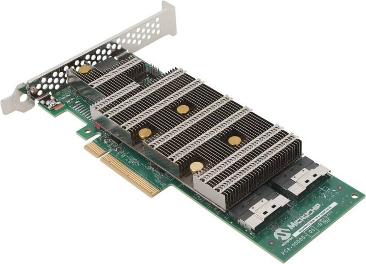 Actual product image Microchip Adaptec SmartRAID 3258-16i /e 8GB SAS/NVMe 16 Port PCIe x8 24 Gbps Low Profile (3258C16IX2S)