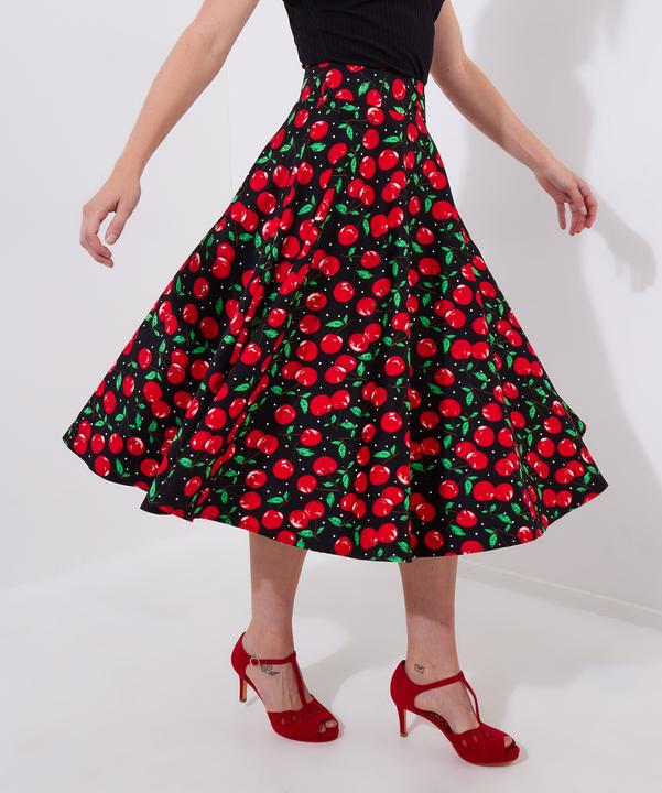 Actual product image Joe Browns Cherry Print Vintage Midi Skirt (42)