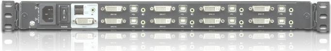 Image du produit Aten CL6708MW UK Single Rail Commutateur KVM 8 ports 17,3" LCD (USB DVI) UK-Layout