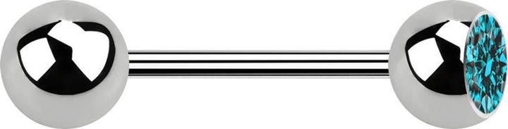 Actual product image Star Piercing Micro barbell silver with ball and ball crystal aqua (without brass, Titanium G23)