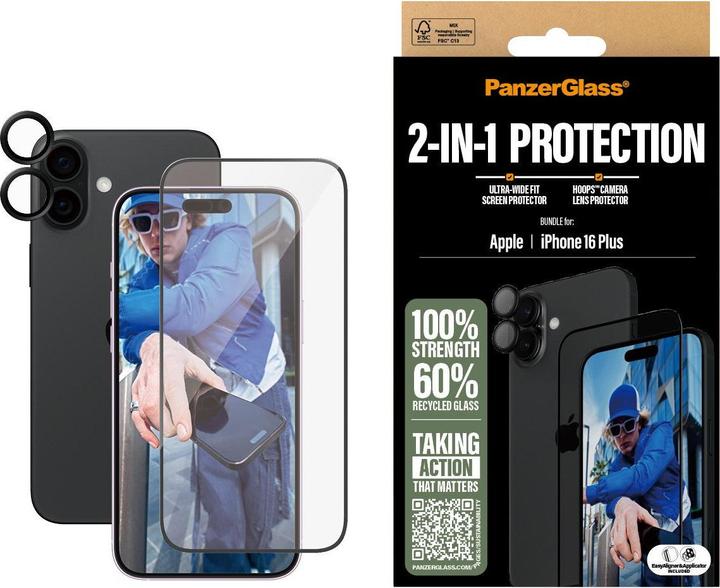 Image du produit PanzerGlass PG 2-in-1 Bundle iPhone 16 6.7Inch (1 pièce(s), Apple iPhone 16 Plus)