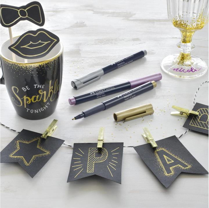 Immagine prodotto Faber-Castell Marcatore metallizzato FABER CASTELL (Argento, Oro, 1.50 mm, 1 x)