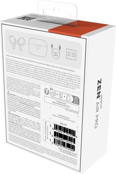 Actual product image Creative Headset Zen Air Pro In-Ear Bluetooth (ANC, 33 h, Wireless)