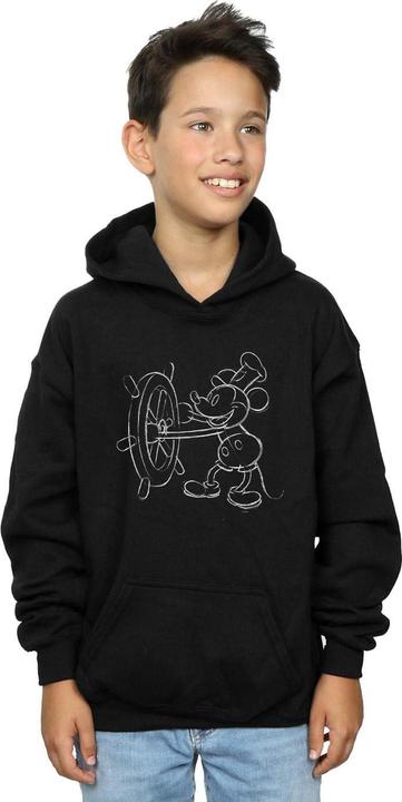 Actual product image Disney Boys Mickey Mouse Steamboat Sketch Hoodie (152, 158)