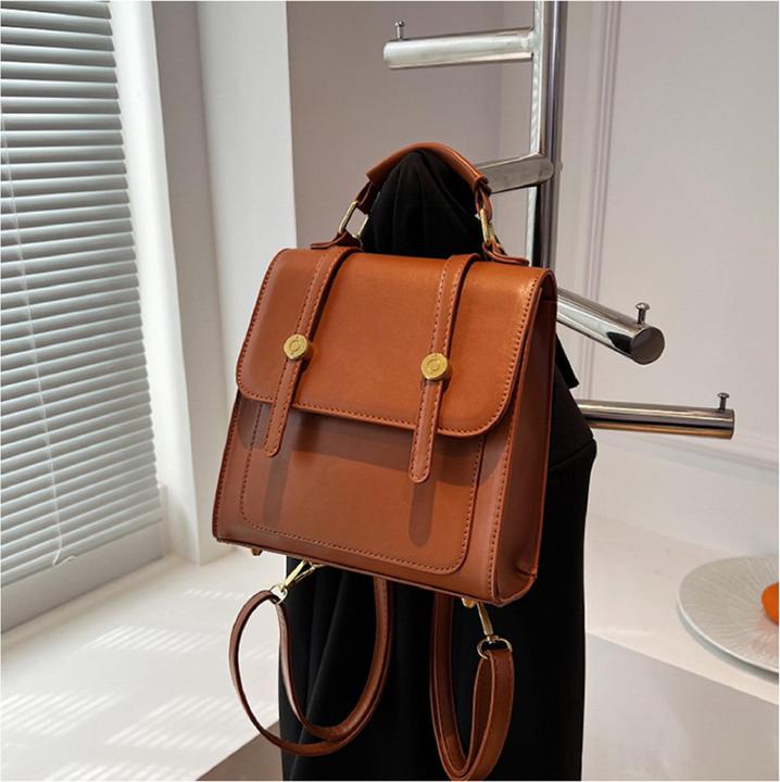 Produktbild Only-Bags.Store Vegan Leder 3-Wege-Rucksack Satchel, Tan Rucksack Satchel, 3-Wege-Rucksack, Vegan Leder Rucksack