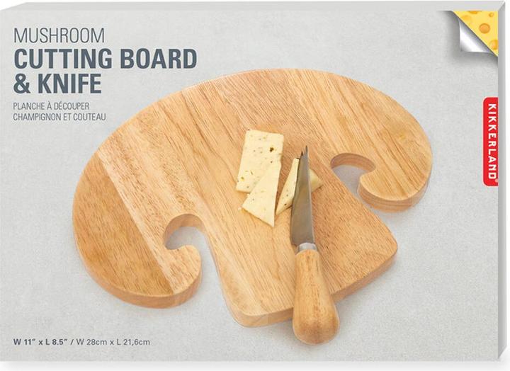 Image du produit Kikkerland Planche à découper les champignons et couteau