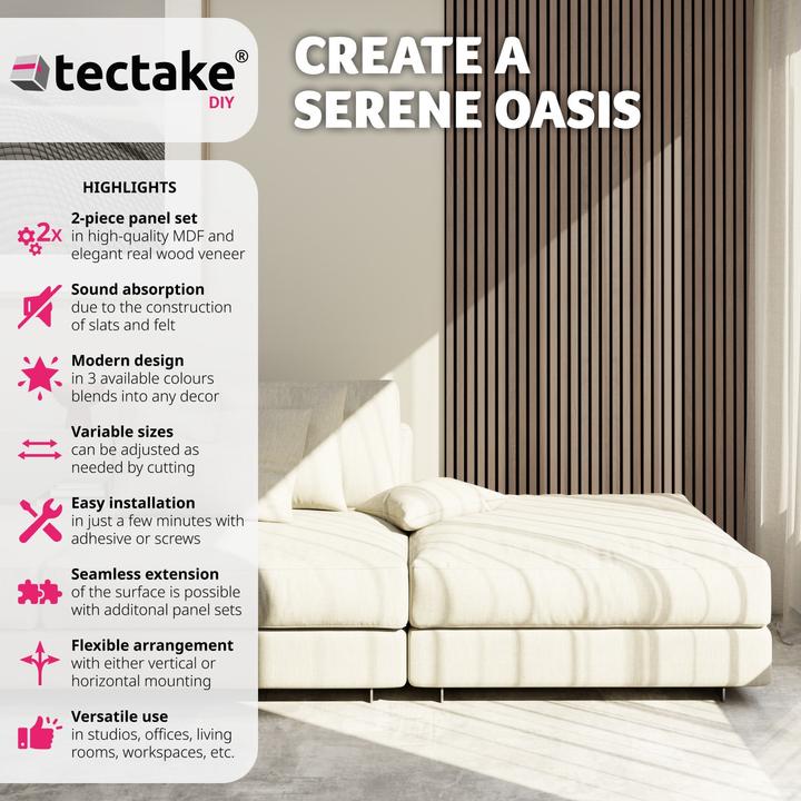 Produktbild tectake 2er Set Akustikpaneele Sonic Wall (2 Stk.)