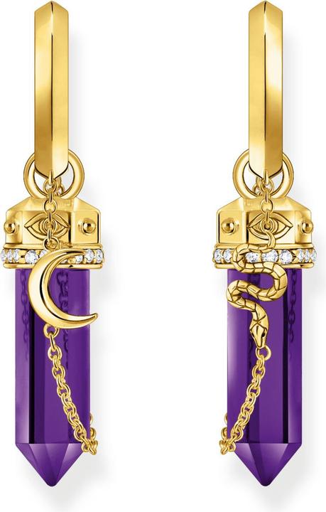 Immagine prodotto Thomas Sabo Orecchini a cerchio in finta ametista placcati in oro con ciondolo (Argento 925/argento)