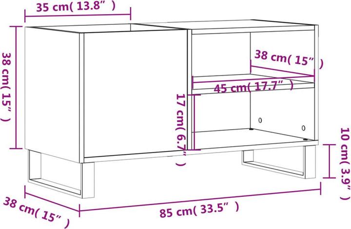 Produktbild VidaXL Plattenschrank Sonoma-Eiche 85x38x48 cm Holzwerkstoff