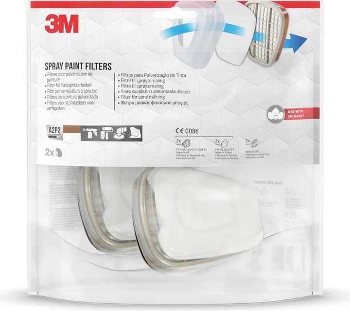 Image du produit 3M Filtre de rechange pour demi-masque respiratoire 6002C (A2P2, 2 x)