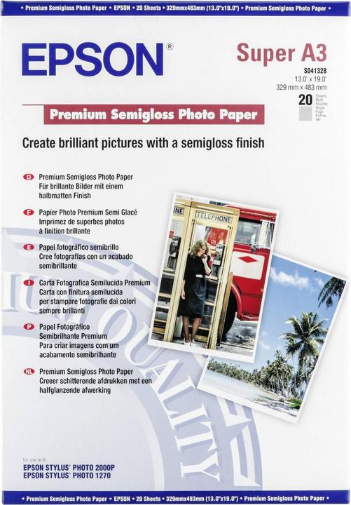 Produktbild Epson Premium Semigloss (250 g/m², A3+, 20 x)