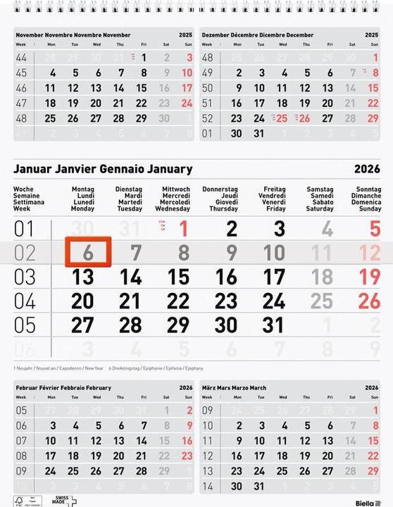 Produktbild Biella 5-Monats-Kalender (31 x 40 cm, Kein Einband)