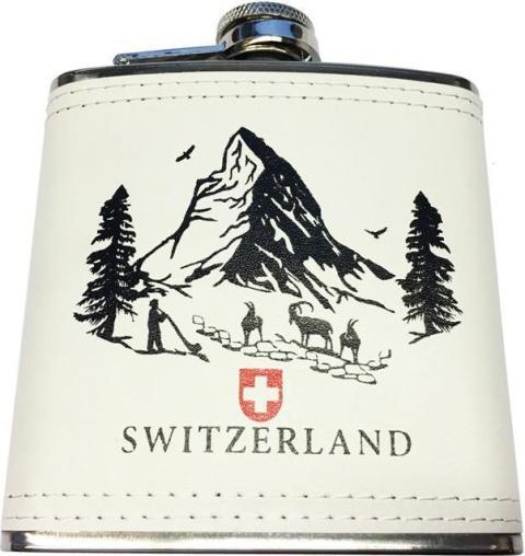 Actual product image CreaDiva Flachmann Scherenschnitt Leder (177 ml)