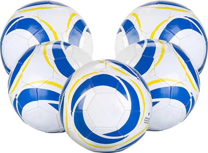 Immagine prodotto Speeron Set di 5 palloni da calcio per hobby in cuoio artificiale, 20 cm Ø, misura 4, 260 g