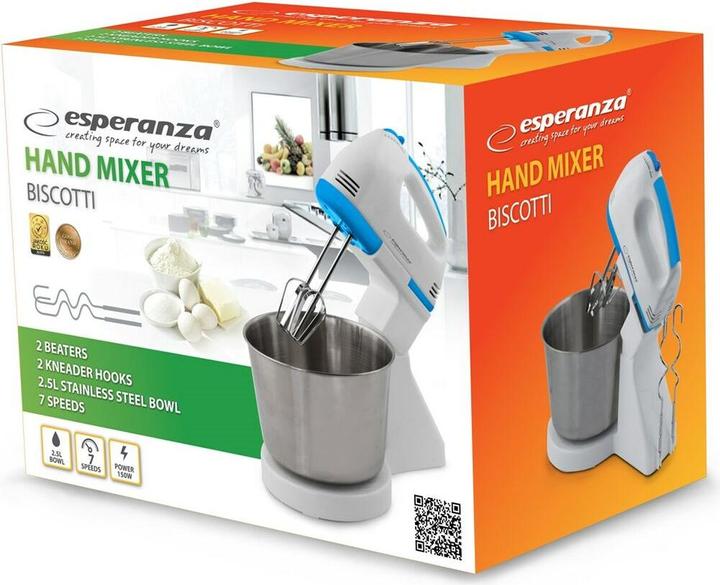 Immagine prodotto Esperanza Frullatore con ciotola BISCOTTI EKM019WB (Spina UE, 150 W)