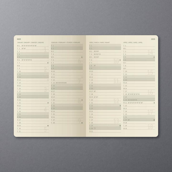 Actual product image Sigel Weekly calendar 2025 C2522 1W/2S black 21x13.5cm (135 x 210 mm, German)