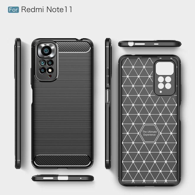 Productafbeelding MU Style Koolstofvezel TPU Softcase serie (Xiaomi Redmi Note 11S, Xiaomi Redmi Note 11)