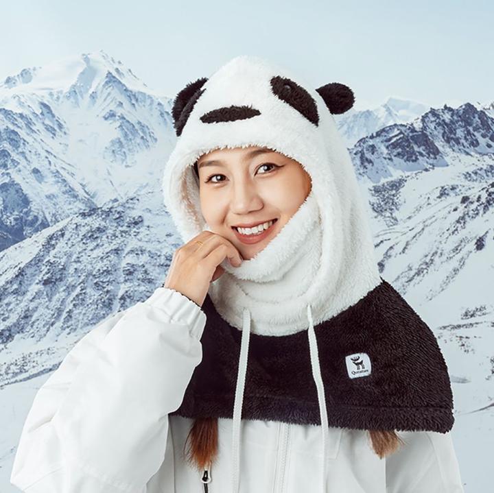 Actual product image Qunature Panda Ski Balaclava for Kids/Adults Size M - Black/White