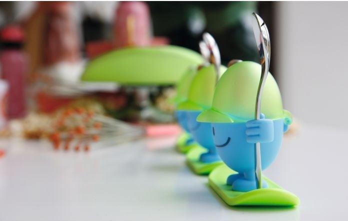 Produktbild WMF Eierbecher mit Löffel lustiger Eierbecher Kinder Kunststoff McEgg blau (1 x)