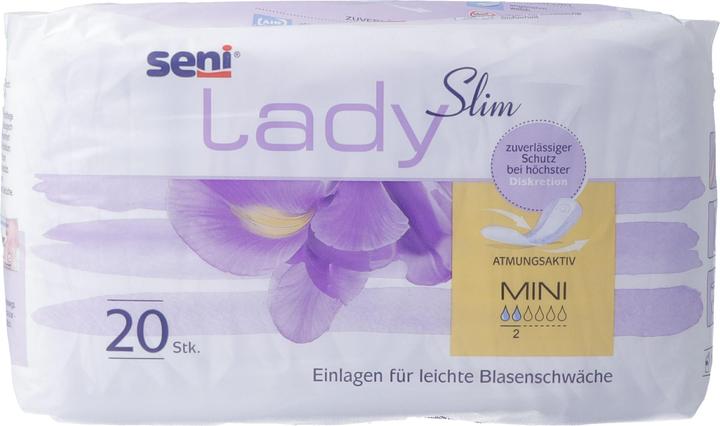 Seni Lady Slim Mini Einlage atmungsaktive anatomische 9.5x22.5cm 2 Tropfen (20 x)