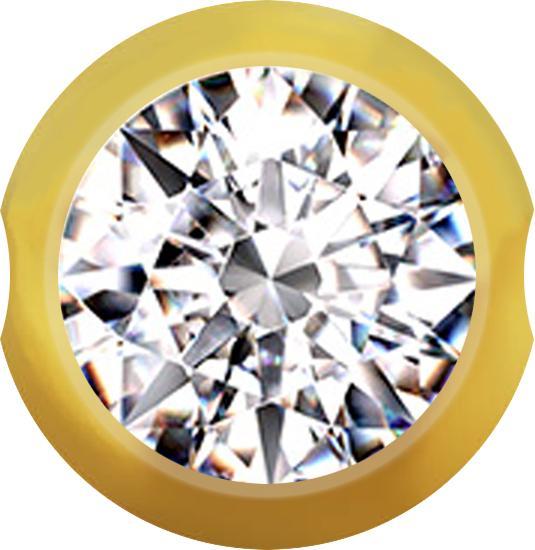Produktbild Star Piercing Ball Closure Kugel vergoldet mit Kristall silber (ohne Messing, Chirurgenstahl 316L)