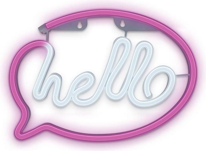 Produktbild Forever Light Neon LED Licht HELLO rosa weiss Fledermaus + USB FLNE15
