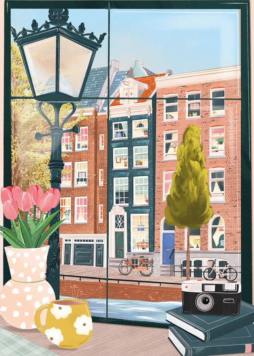 Image du produit Pieces & Peace Puzzle 500 pièces Amsterdam from a Coffee Shop (500 pièces)
