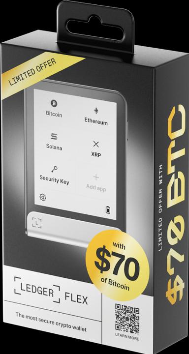 Image du produit Ledger Flex + 70$ BTC Voucher (Lithécoïne, Bitcoin, Cardano, Autrui, Dogecoin, TRON, Ethereum Classic, Ondulation, Bitcoin cash)