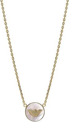 Emporio Armani - Gold-plated necklace with mother-of-pearl Eagle logo EGS3140710