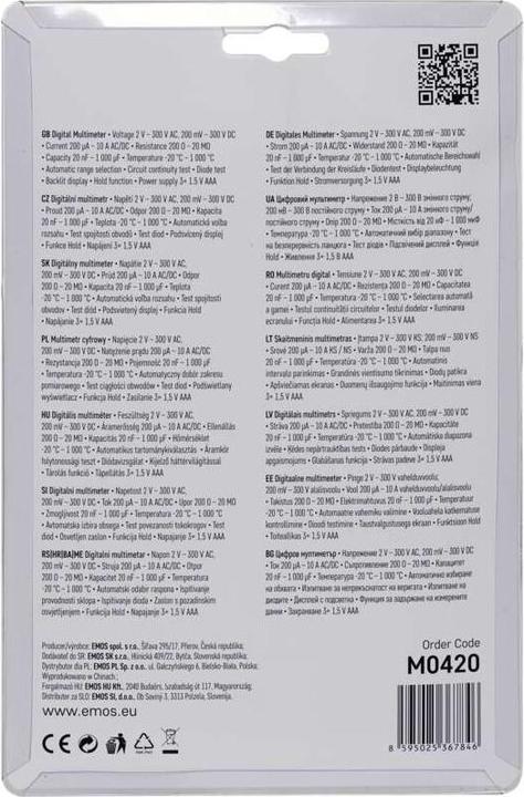 Image du produit Emos Multimètre MD-420