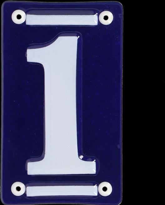 Produktbild Esschert Design Hausnummer 1 7 cm, Blau/Weiss, Detailfarbe: Weiss, Blau