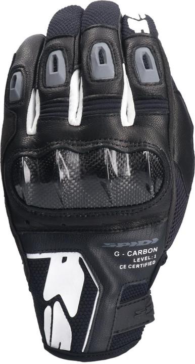 Actual product image Spidi G-CARBON Lederhandschuh schwarz-weiss XXL (Men, XXL)