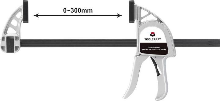 Toolcraft Aluminium eenhandsklem 300 x 85 mm (500 mm)