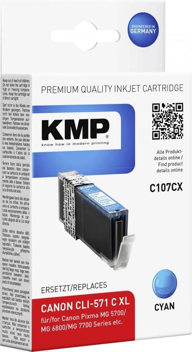 Produktbild KMP C107CX Tintenpatrone komp. mit Canon CLI-571 XL C (C)