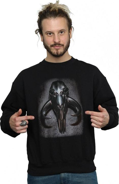 Actual product image Star Wars Mens The Mandalorian Mythosaur Skull Sweatshirt (S)