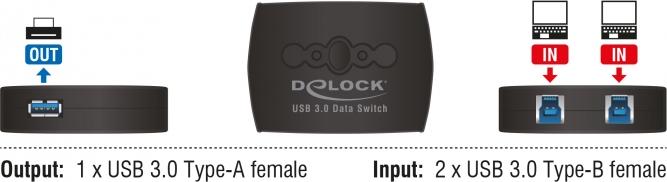 Actual product image Delock 87723 USB3.0 Sharing Switch: 2Port