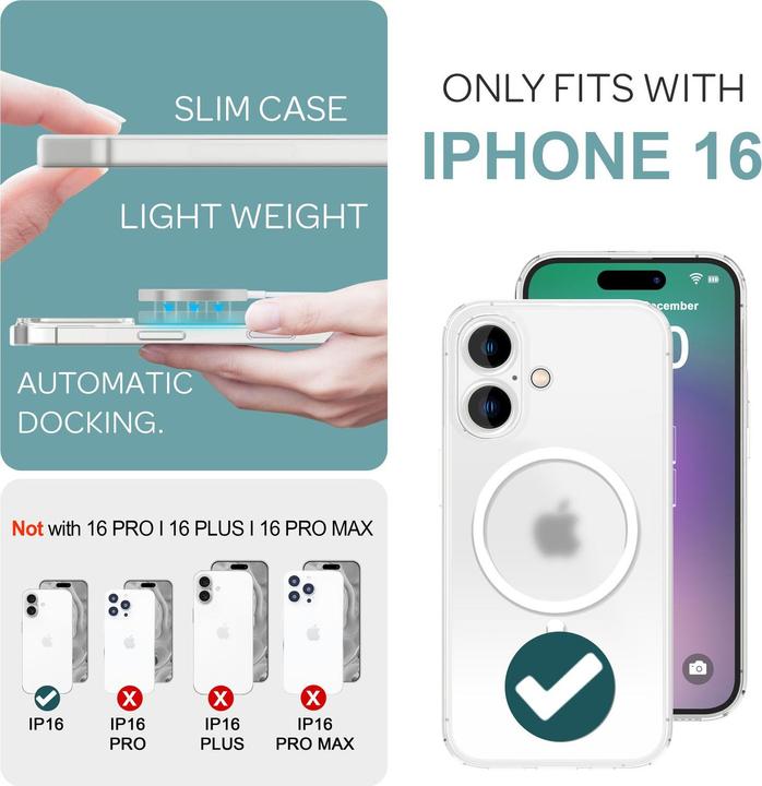Image du produit Nalia Étui rigide extrêmement fin de 0,3 mm avec MagSafe, étui mat (Apple iPhone 16)