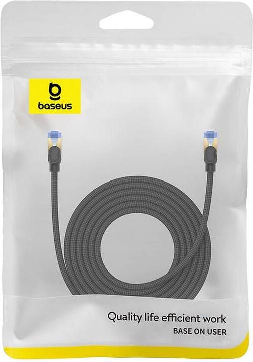 Actual product image Baseus Braided network cable cat.7 Ethernet RJ45, 10Gbps, 5m (black) (S/UTP, CAT7, 5 m)