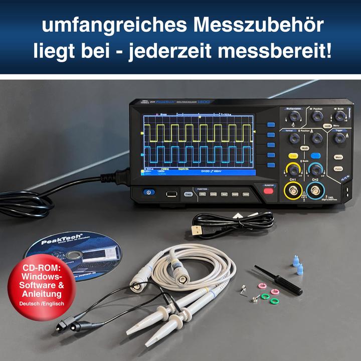 Actual product image Peaktech P 1401 Digital Storage Oscilloscope (CAT II 400V)