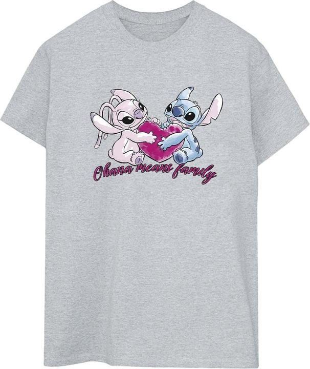 Immagine prodotto Disney Lilo And Stitch Ohana Heart With Angel Maglietta Ampia Donna (XXL)