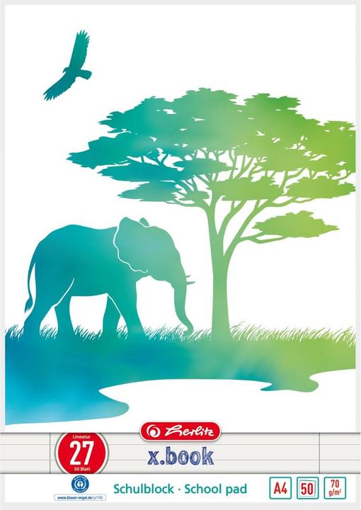 Actual product image Herlitz GREENline notebook 50 sheets (A4, Lined, Hardcover)