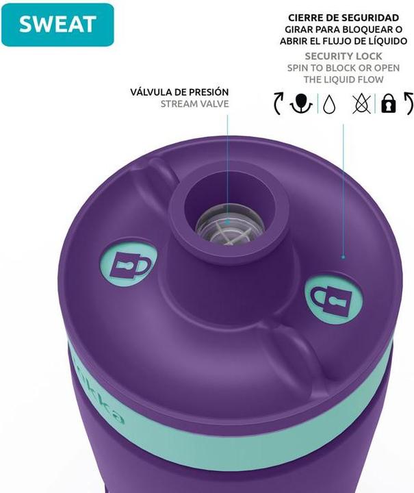 Actual product image Quokka Sweat - Butelka bidon sportowy 680 ml (Aqua Violet) (0.68 l)