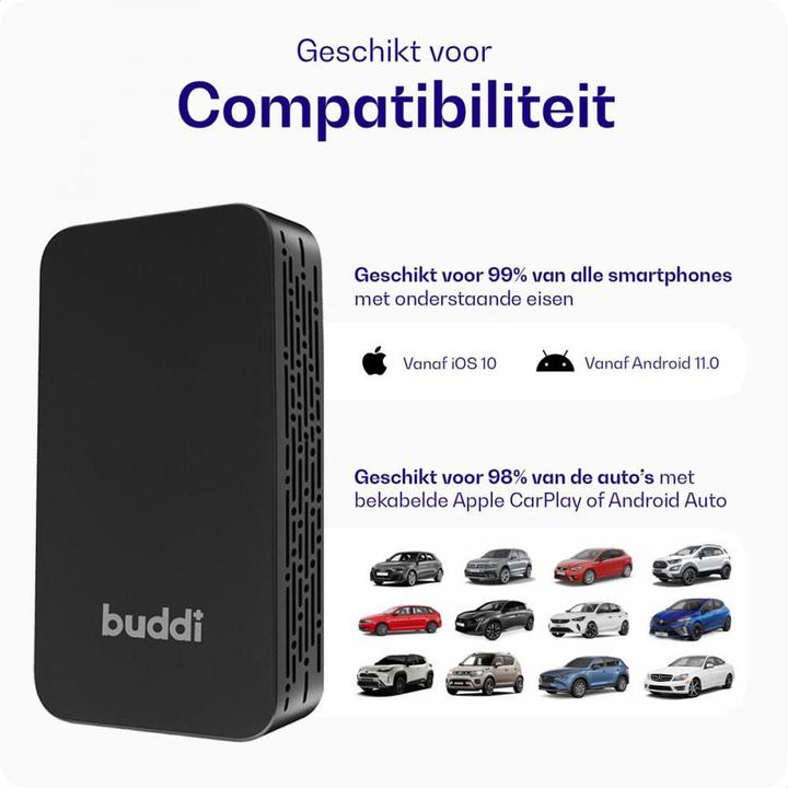 Actual product image Buddi Play 2 Bluetooth Adapter Apple Carplay & Android Auto (Receiver)